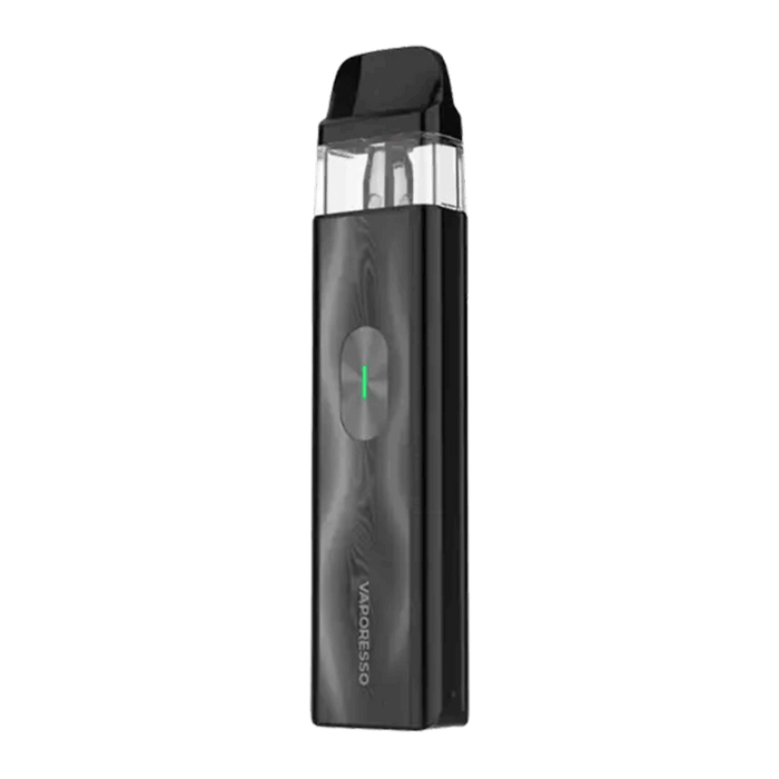 Vaporesso Xros 4 Mini Pod Kit in sleek black design with 1000mAh battery, featuring advanced Corex 2.0 technology for enhanced flavor.